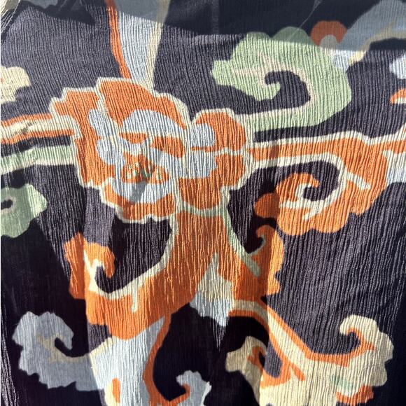 Fornarina | Vtg Y2K Abstract Floral Japanese Silk Bomber Jacket Cargo Pocket Med - Picture 9 of 10